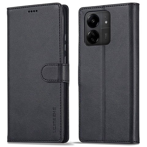 LC.IMEEKE For Xiaomi Redmi 13C 4G / 5G / 13R 5G / Poco M6 5G / Poco C65 4G Magnetic Phone Case Calf Texture Leather Wallet Cover