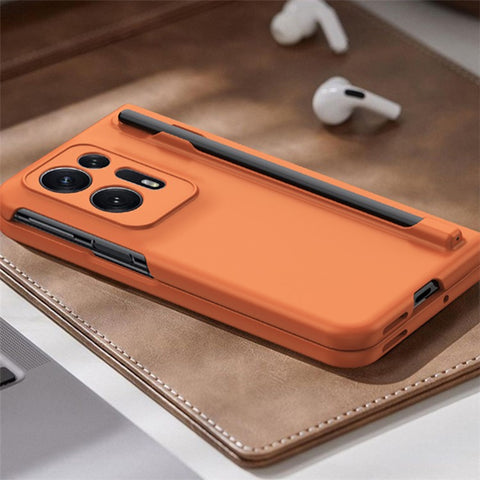 For Oppo Find N2 5G PC Phone Case Skin Touch Phone Cover with Tempered Glass Film / Stylus Pen