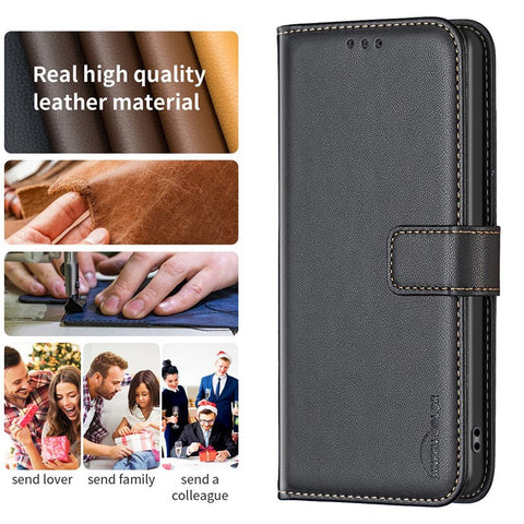 BINFEN COLOR BF17 For Xiaomi Poco F6 Pro 5G / Redmi K70 5G / K70 Pro 5G Drop-Proof Case Imprint Leather Cover with Card Holder
