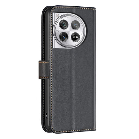 BINFEN COLOR BF17 For OnePlus 12 5G Leather Wallet Case Imprint Full Protection Cover Stand