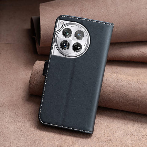 BINFEN COLOR BF17 For OnePlus 12 5G Leather Wallet Case Imprint Full Protection Cover Stand