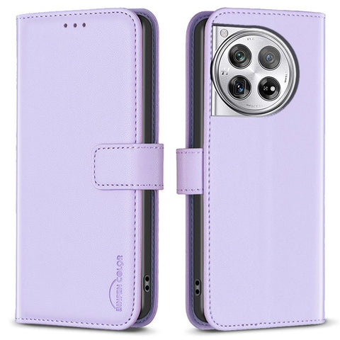 BINFEN COLOR BF17 For OnePlus 12 5G Leather Wallet Case Imprint Full Protection Cover Stand