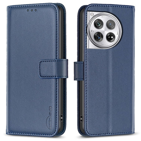 BINFEN COLOR BF17 For OnePlus 12 5G Leather Wallet Case Imprint Full Protection Cover Stand