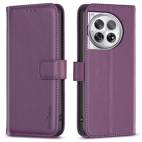 BINFEN COLOR BF17 For OnePlus 12 5G Leather Wallet Case Imprint Full Protection Cover Stand