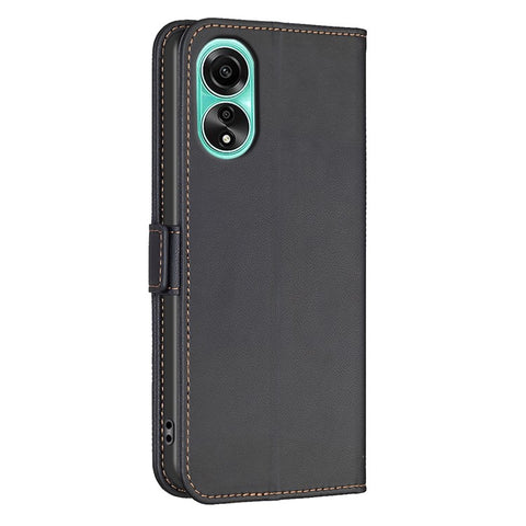 BINFEN COLOR BF31 For Oppo A78 4G Case with Wallet Stand PU Leather Flip Phone Cover