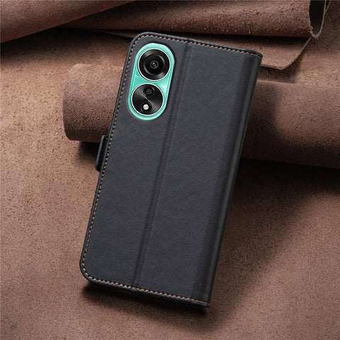 BINFEN COLOR BF31 For Oppo A78 4G Case with Wallet Stand PU Leather Flip Phone Cover