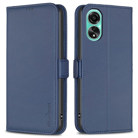 BINFEN COLOR BF31 For Oppo A78 4G Case with Wallet Stand PU Leather Flip Phone Cover