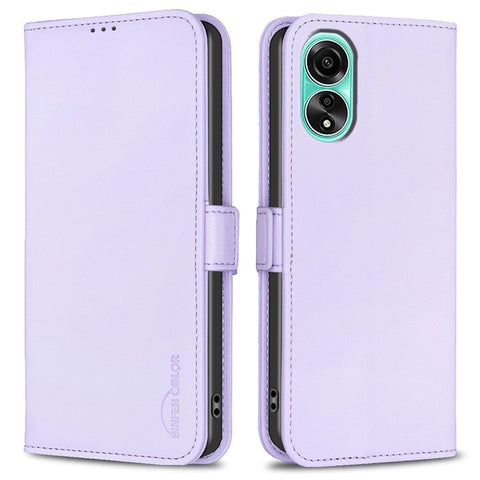 BINFEN COLOR BF31 For Oppo A78 4G Case with Wallet Stand PU Leather Flip Phone Cover