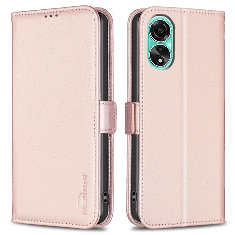 BINFEN COLOR BF31 For Oppo A78 4G Case with Wallet Stand PU Leather Flip Phone Cover