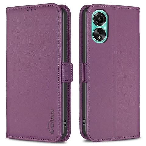 BINFEN COLOR BF31 For Oppo A78 4G Case with Wallet Stand PU Leather Flip Phone Cover