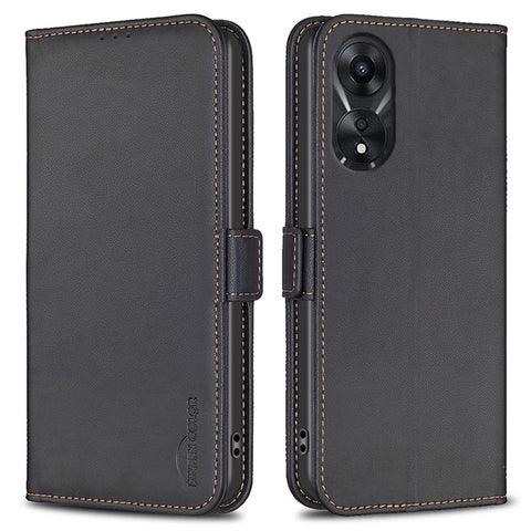 BINFEN COLOR BF31 For Oppo A78 5G Case with Wallet Stand PU Leather Flip Phone Cover