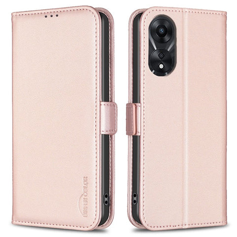 BINFEN COLOR BF31 For Oppo A78 5G Case with Wallet Stand PU Leather Flip Phone Cover