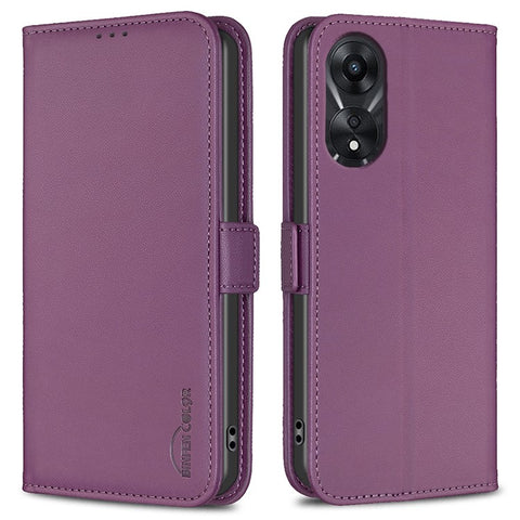 BINFEN COLOR BF31 For Oppo A78 5G Case with Wallet Stand PU Leather Flip Phone Cover