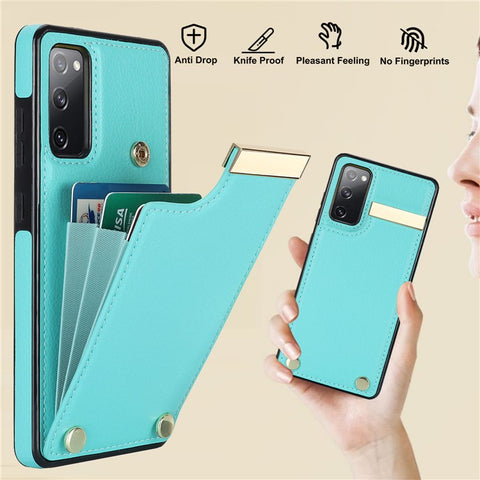 For Samsung Galaxy S20 FE 5G /  S20 FE / S20 FE 2022 / S20 Lite Cell Phone Case TPU+PU Leather Card Holder Cover