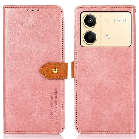 KHAZNEH For Xiaomi Redmi Note 13R Pro 5G Leather Case Wallet Cover Cowhide Texture