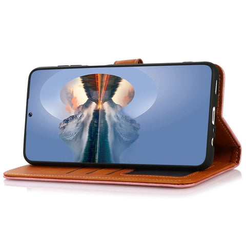 KHAZNEH For Xiaomi Redmi Note 13R Pro 5G Leather Case Wallet Cover Cowhide Texture