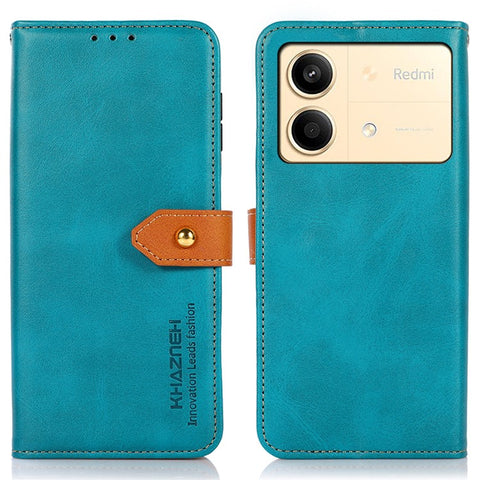 KHAZNEH For Xiaomi Redmi Note 13R Pro 5G Leather Case Wallet Cover Cowhide Texture