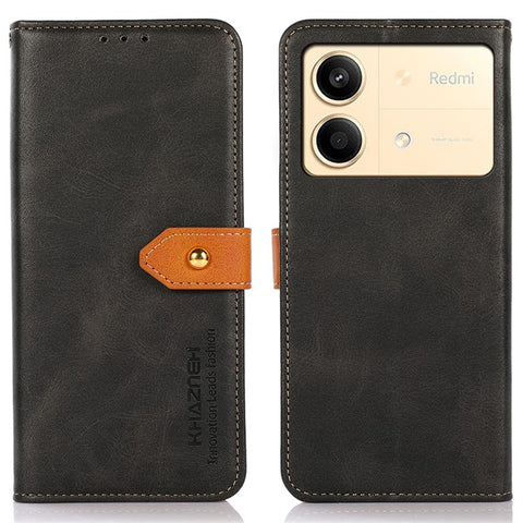 KHAZNEH For Xiaomi Redmi Note 13R Pro 5G Leather Case Wallet Cover Cowhide Texture