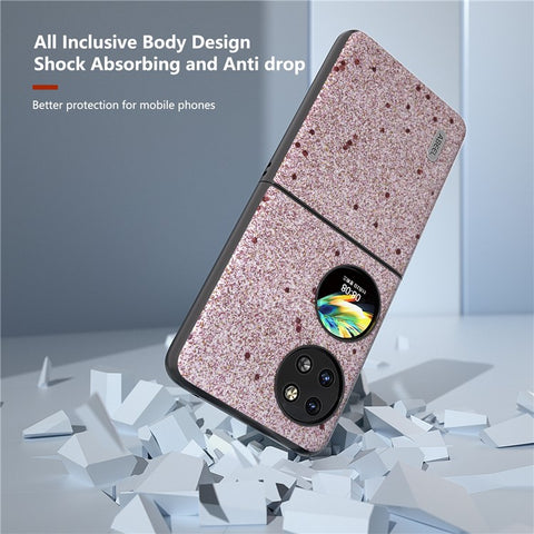 ABEEL For Huawei Pocket 2 Glitter Phone Case Slim PU Leather + Hard PC Protective Cover