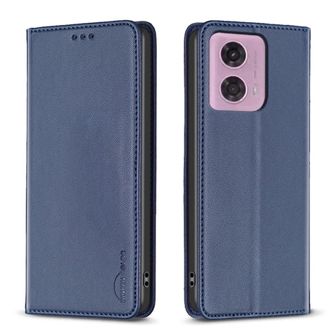 BINFEN COLOR BF18 For Motorola Moto E14 4G / G04 4G / G04s 4G / G24 4G Leather Case Stand Phone Cover Card Slots