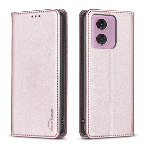BINFEN COLOR BF18 For Motorola Moto E14 4G / G04 4G / G04s 4G / G24 4G Leather Case Stand Phone Cover Card Slots
