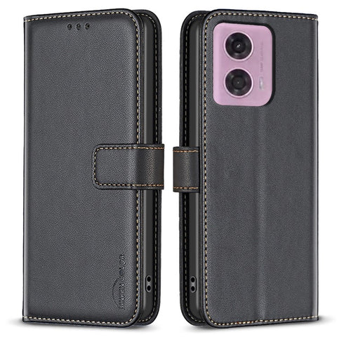 BINFEN COLOR BF17 For Motorola Moto E14 4G / G04 4G / G04s 4G / G24 4G Leather Case Drop-Proof Phone Cover