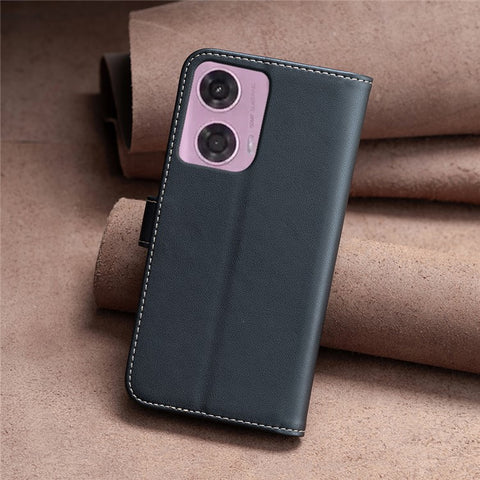 BINFEN COLOR BF17 For Motorola Moto E14 4G / G04 4G / G04s 4G / G24 4G Leather Case Drop-Proof Phone Cover