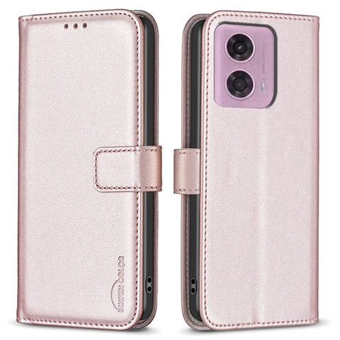 BINFEN COLOR BF17 For Motorola Moto E14 4G / G04 4G / G04s 4G / G24 4G Leather Case Drop-Proof Phone Cover