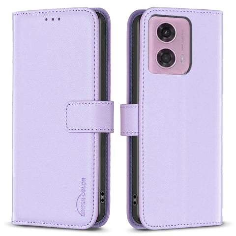 BINFEN COLOR BF17 For Motorola Moto E14 4G / G04 4G / G04s 4G / G24 4G Leather Case Drop-Proof Phone Cover