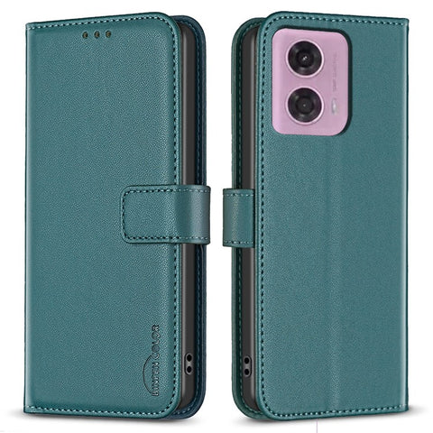 BINFEN COLOR BF17 For Motorola Moto E14 4G / G04 4G / G04s 4G / G24 4G Leather Case Drop-Proof Phone Cover