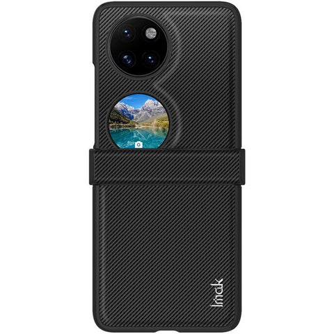 IMAK Ruiyi Series for Huawei Pocket 2 Phone Case Leather+PC Cover Carbon Fiber Texture