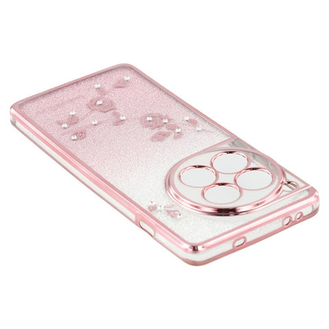 KADEM Phone Case for OnePlus 12 5G Flower Decor Gradient TPU Mobile Cover
