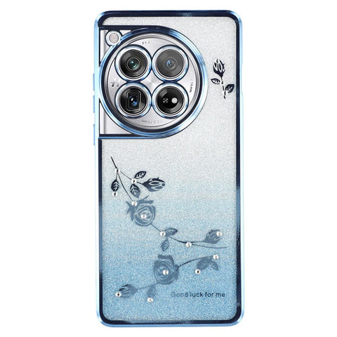 KADEM Phone Case for OnePlus 12 5G Flower Decor Gradient TPU Mobile Cover