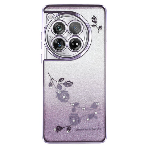KADEM Phone Case for OnePlus 12 5G Flower Decor Gradient TPU Mobile Cover