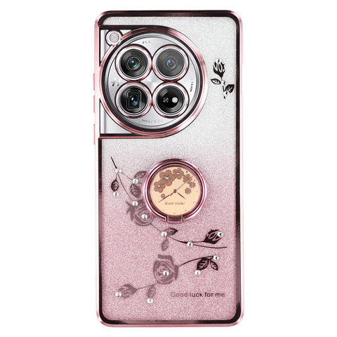 KADEM For OnePlus 12 5G Cell Phone Case Ring Kickstand Anti-scratch Glitter TPU Cover