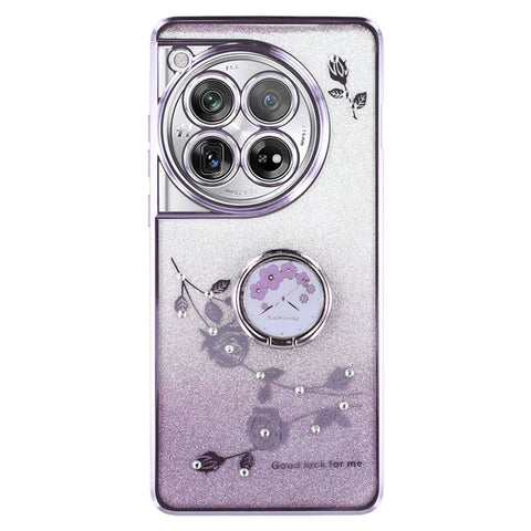 KADEM For OnePlus 12 5G Cell Phone Case Ring Kickstand Anti-scratch Glitter TPU Cover
