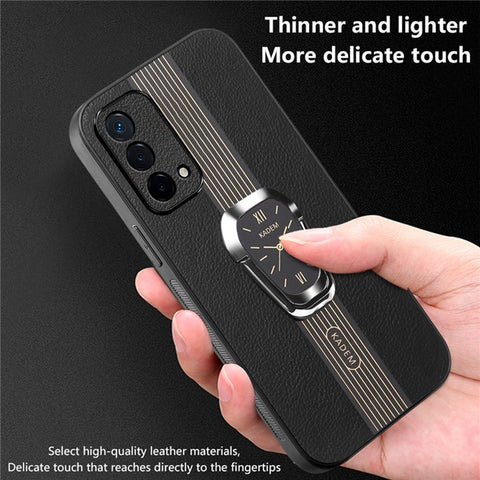 KADEM For Oppo F19 / F19s / A74 4G / A95 4G / Reno6 Lite Kickstand Cases Electroplating Cell Phone Cover