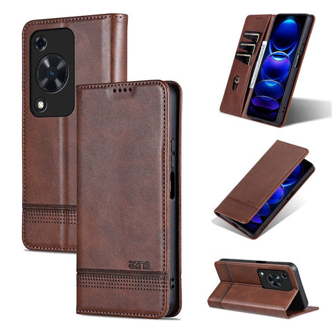 AZNS For Huawei Enjoy 70 4G / nova Y72 4G PU Leather Wallet Case Magnetic Absorption Flip Phone Cover