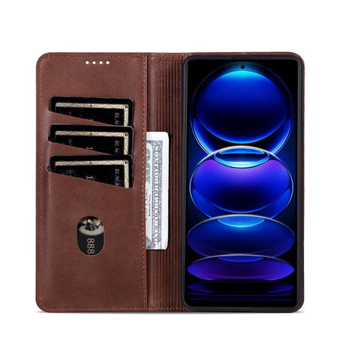AZNS For Huawei Enjoy 70 4G / nova Y72 4G PU Leather Wallet Case Magnetic Absorption Flip Phone Cover