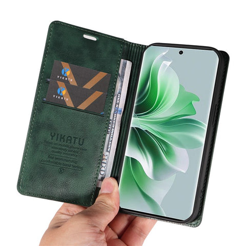 YIKATU YK-006 For Oppo Reno11 Pro 5G (Global) Case Magnetic Auto Closing PU Leather Wallet Phone Cover