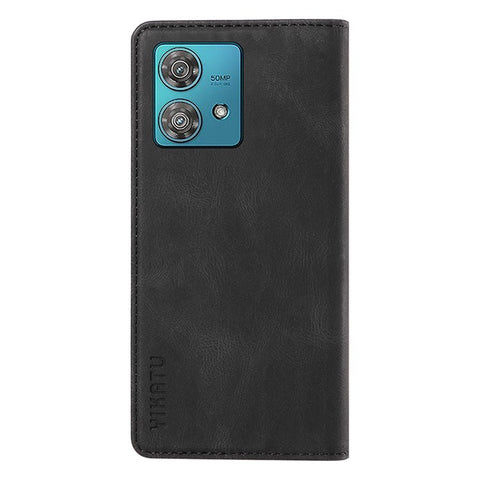 YIKATU YK-004 For Motorola Edge 40 Neo 5G Magnetic Case Skin-touch Leather Stand Wallet Phone Cover