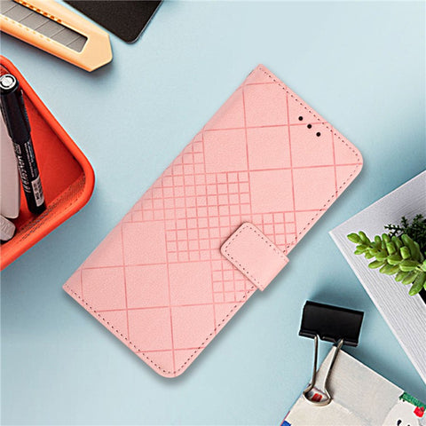 HT06 For Motorola Moto G Play 5G (2024) / Moto G 5G (2024) Leather Case Phone Wallet Cover Rhombus