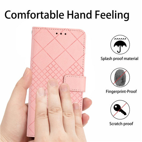 HT06 For Motorola Moto G Play 5G (2024) / Moto G 5G (2024) Leather Case Phone Wallet Cover Rhombus