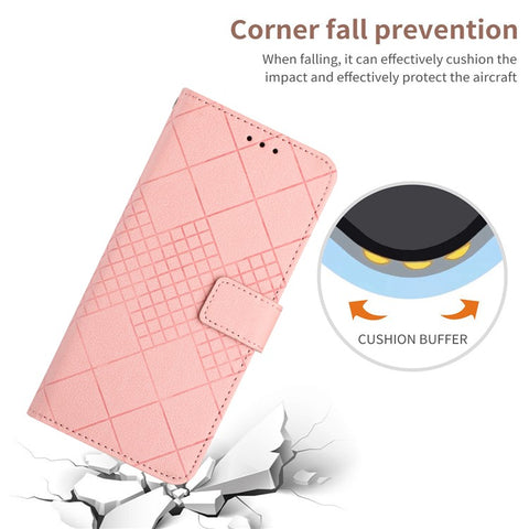 HT06 For Motorola Moto G Play 5G (2024) / Moto G 5G (2024) Leather Case Phone Wallet Cover Rhombus