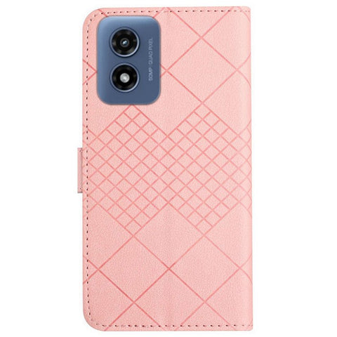 HT06 For Motorola Moto G Play 5G (2024) / Moto G 5G (2024) Leather Case Phone Wallet Cover Rhombus