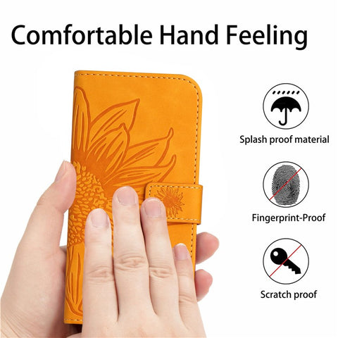 HT04 For Motorola Moto G Play 5G (2024) / Moto G 5G (2024) Leather Phone Case with Wrist Strap