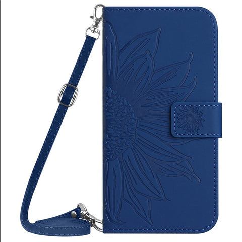 HT04 For Motorola Moto G Play 5G (2024) / Moto G 5G (2024) Leather Case with Shoulder Strap Phone Wallet
