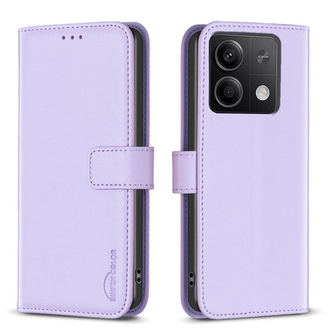 BINFEN COLOR BF17 For Xiaomi Redmi Note 13 4G Leather Phone Case Folio Stand View Cover