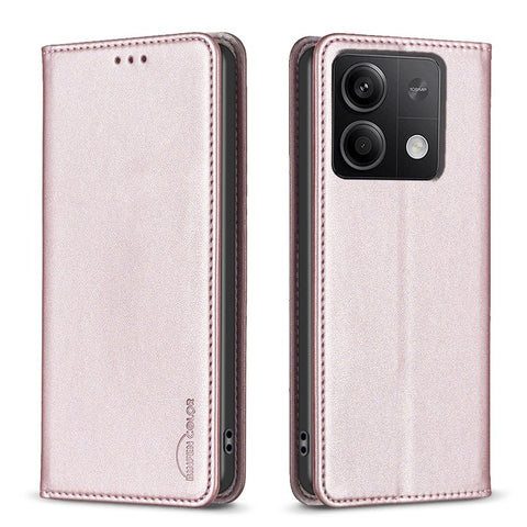 BINFEN COLOR BF18 For Xiaomi Redmi Note 13 4G Phone Case Card Holder Cover Magnetic Absorption