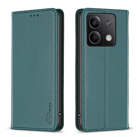 BINFEN COLOR BF18 For Xiaomi Redmi Note 13 4G Phone Case Card Holder Cover Magnetic Absorption
